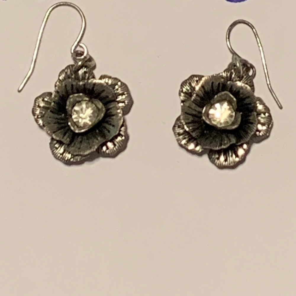 Silver Floral Earrings
